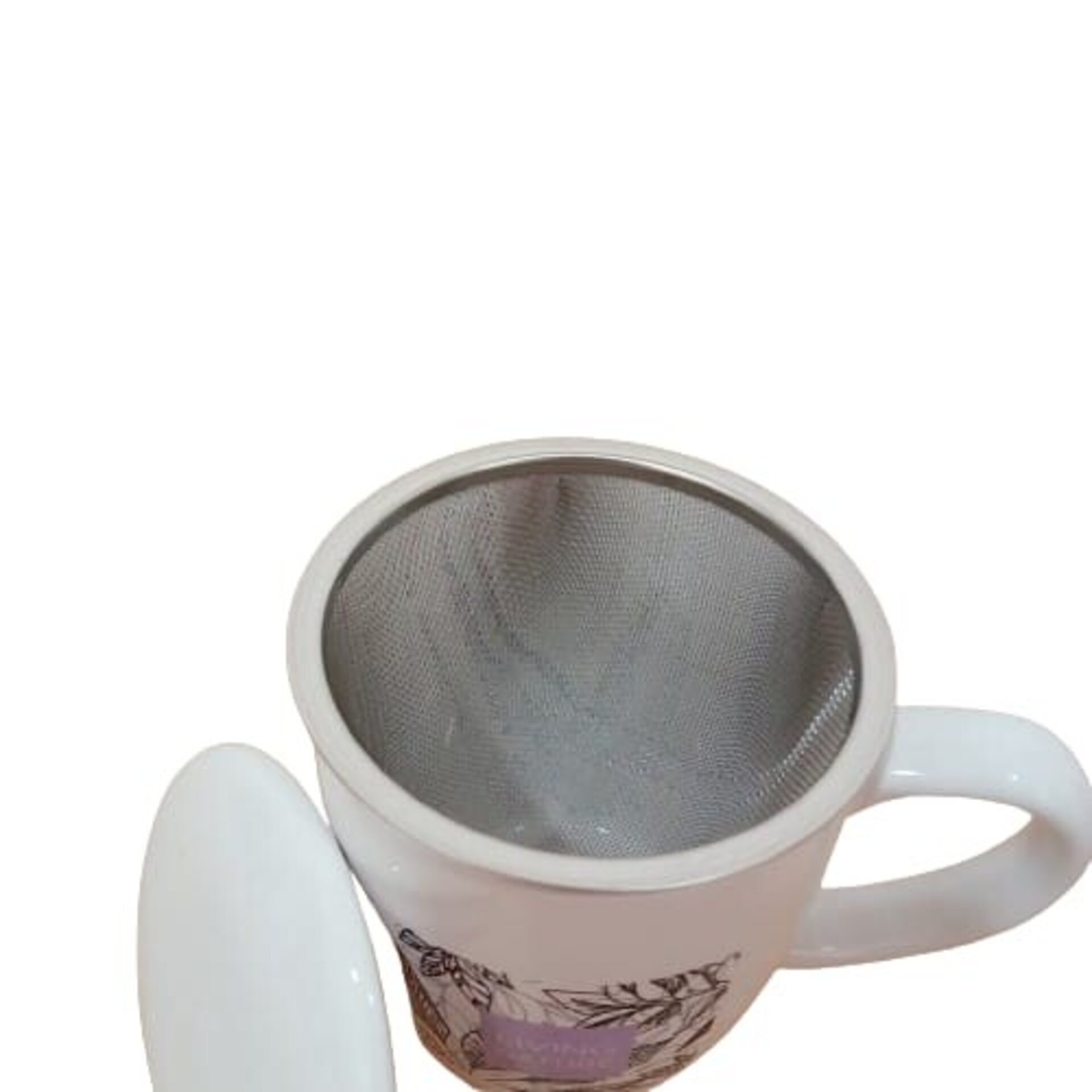 Taza de cerámica con tapa e infusor - 2
