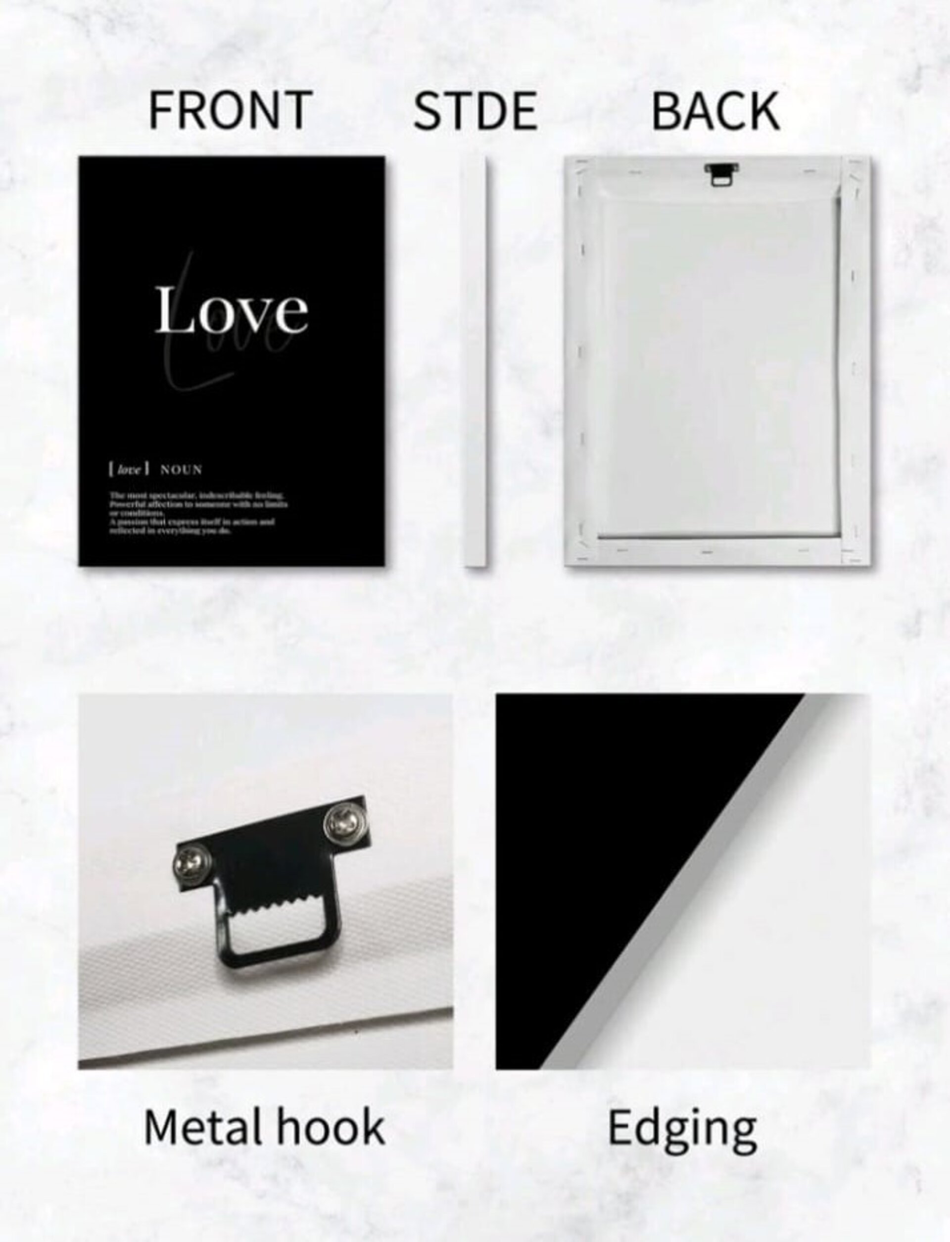 Cuadro love negro - 2