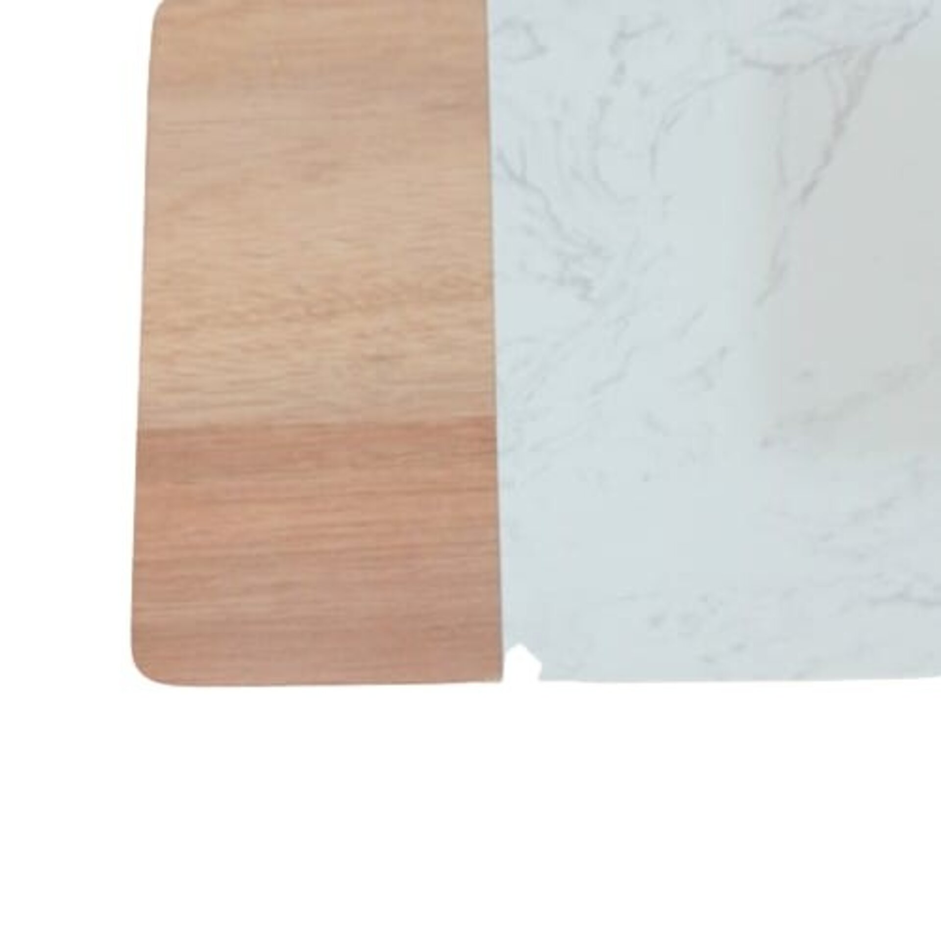 Tabla de mármol blanco y madera - 2